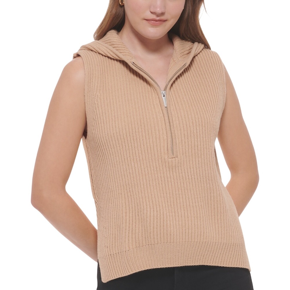 485. Calvin Klein Jeans Women's Ribbed Sleeveless Top - Wheat Size Large